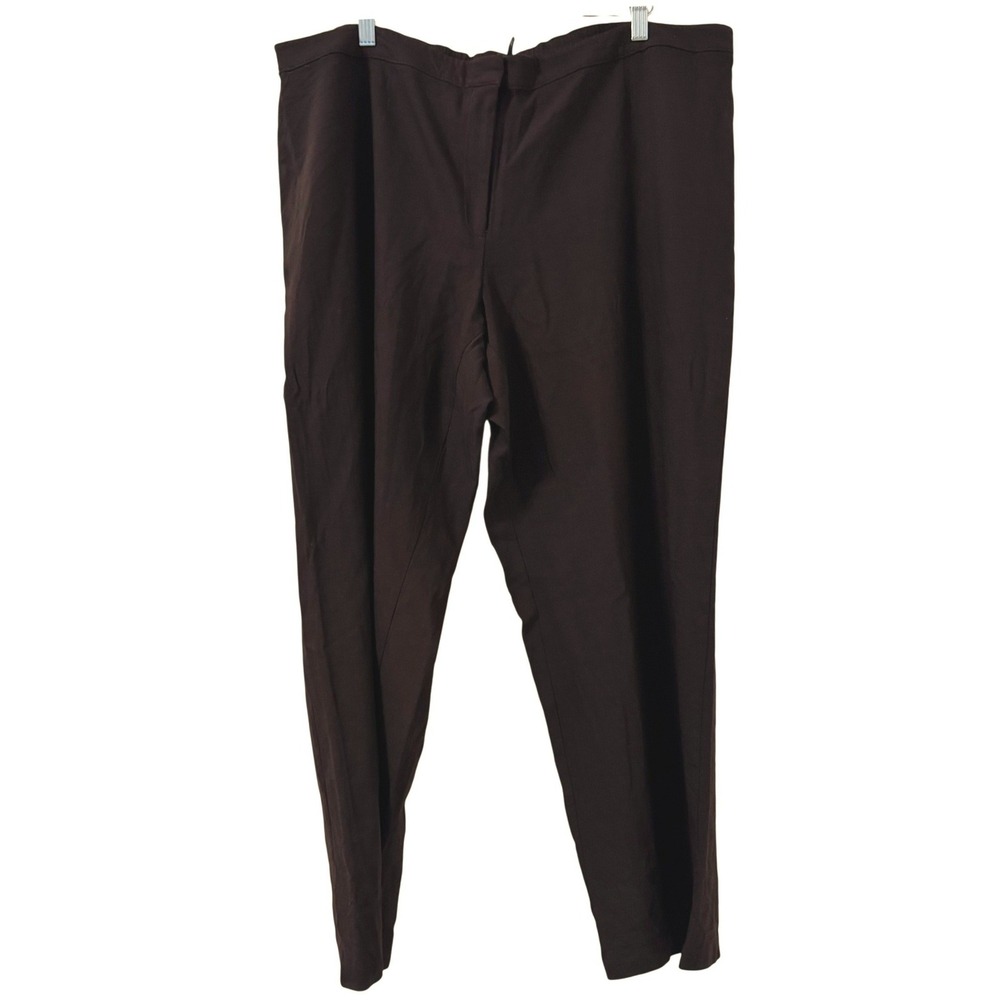 Eileen Fisher Woman‎ Pants Plus Size 2X Brown Stretch Wool Blend Flawed